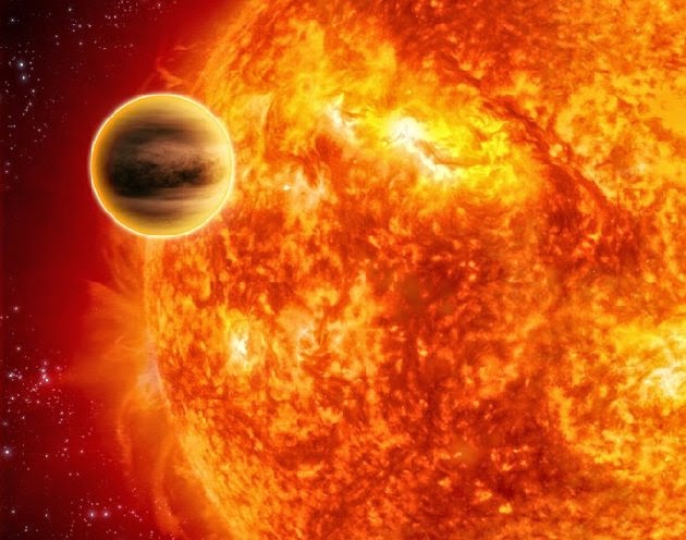 Ilustración de un planeta que orbita muy cerca de su estrella